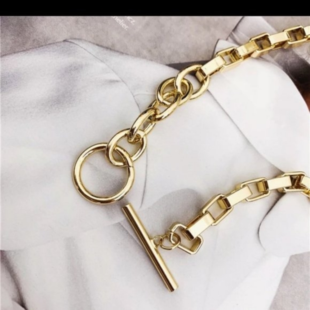 ***New** 18k Chunky Gold Chain Necklace - Picture 4 of 6